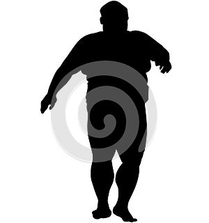 Strong japanese sumo fighter, sumo wrestler. A sumÅ fighter is known as a sumÅtori or rikishi. silhouette